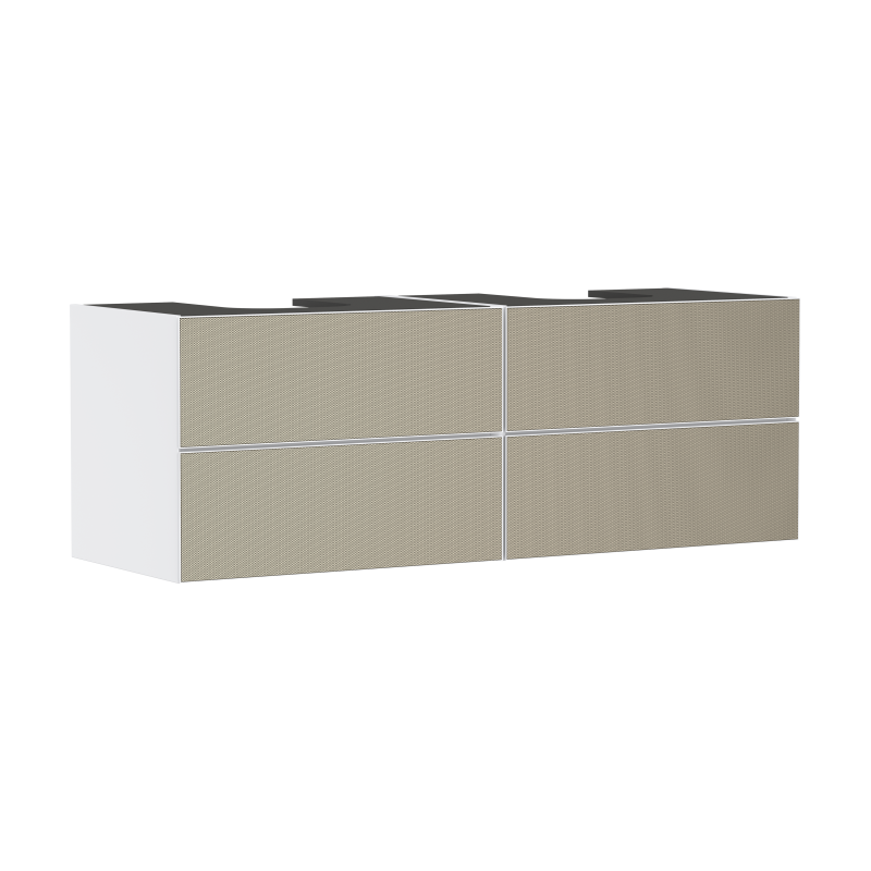 Szafka pod 2 szlifowane umywalki wpuszczane w blat/nablatowe z 4 szufladami 1570/550, Biały Matowy Xevolos E HANSGROHE 54199390