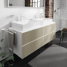Szafka pod 2 szlifowane umywalki wpuszczane w blat/nablatowe z 4 szufladami 1570/550, Biały Matowy Xevolos E HANSGROHE 54199390