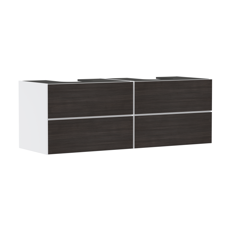 Szafka pod 2 szlifowane umywalki wpuszczane w blat/nablatowe z 4 szufladami 1570/550, Biały Matowy Xevolos E HANSGROHE 54199730