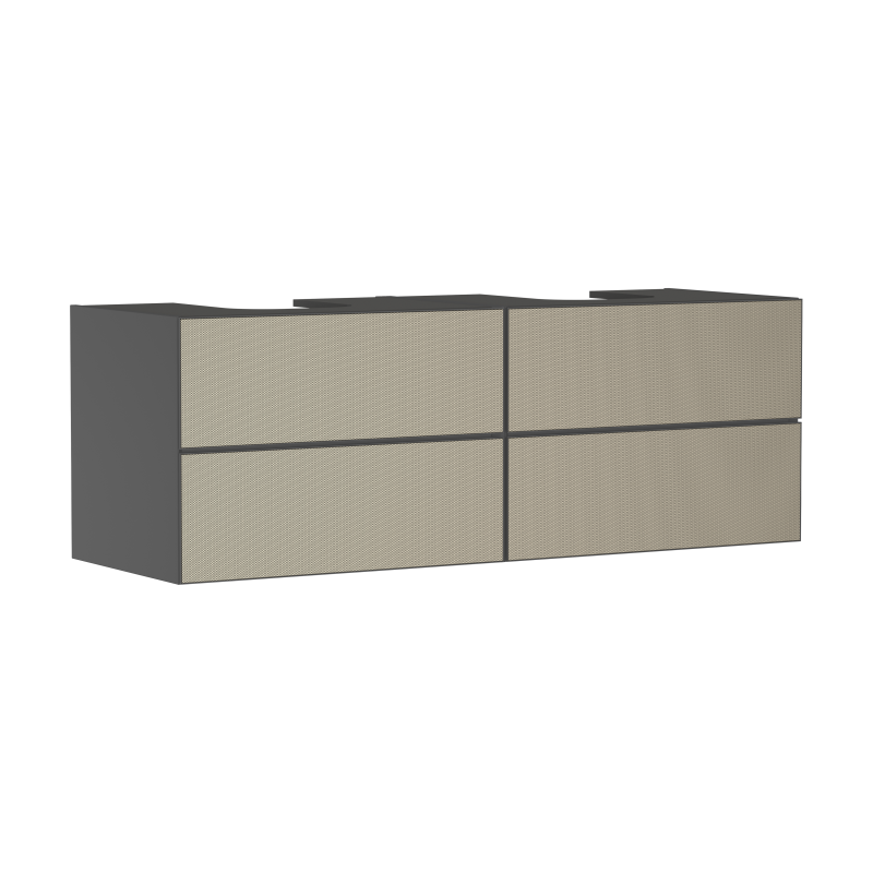 Szafka pod umywalki wpuszczane w blat/nablatowe z 4 szufladami 1570/550, Szary Łupek Matowy Xevolos E HANSGROHE 54201390