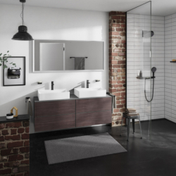 Szafka pod umywalki wpuszczane w blat/nablatowe z 4 szufladami 1570/550, Szary Łupek Matowy Xevolos E HANSGROHE 54201730