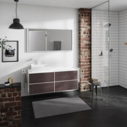 Blat 1370/550 z wycięciem po lewej stronie pod umywalkę wpuszczaną, szlifowaną Biały Matowy Xevolos E HANSGROHE 54205700