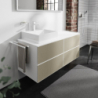 Blat 1370/550 z wycięciem po lewej stronie pod umywalkę wpuszczaną, szlifowaną Biały Matowy Xevolos E HANSGROHE 54205700