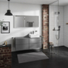 Blat 1370/550 z wycięciem po prawej stronie pod umywalkę wpuszczaną, szlifowaną Szary Łupek Matowy Xevolos E HANSGROHE 54206760