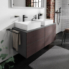 Blat 1370/550 z wycięciami pod 2 umywalki wpuszczane, szlifowaną Szary Łupek Matowy Xevolos E HANSGROHE 54207760