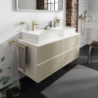 Blat 1370/550 z wycięciami pod 2 umywalki wpuszczane, szlifowaną Piaskowy Beż Matowy Xevolos E HANSGROHE 54207780