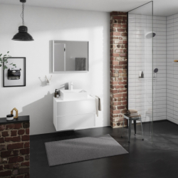 Blat 780/550 z wycięciem na środku pod umywalkę wpuszczaną, szlifowaną Biały Matowy Xevolos E HANSGROHE 54208700