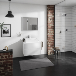 Blat 780/550 z wycięciem na środku pod umywalkę wpuszczaną, szlifowaną Biały Matowy Xevolos E HANSGROHE 54208700