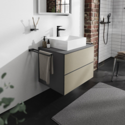 Blat 780/550 z wycięciem na środku pod umywalkę wpuszczaną, szlifowaną Szary Łupek Matowy Xevolos E HANSGROHE 54208760