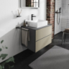 Blat 780/550 z wycięciem na środku pod umywalkę wpuszczaną, szlifowaną Szary Łupek Matowy Xevolos E HANSGROHE 54208760