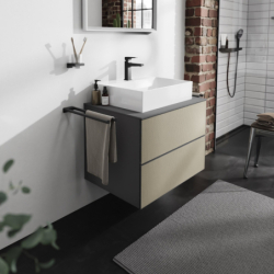 Blat 780/550 z wycięciem na środku pod umywalkę wpuszczaną, szlifowaną Szary Łupek Matowy Xevolos E HANSGROHE 54208760