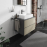 Blat 780/550 z wycięciem na środku pod umywalkę wpuszczaną, szlifowaną Szary Łupek Matowy Xevolos E HANSGROHE 54208760