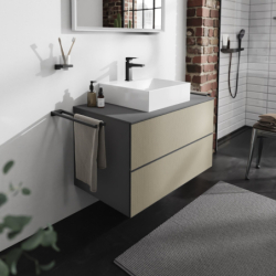 Blat 980/550 z wycięciem na środku pod umywalkę wpuszczaną, szlifowaną Szary Łupek Matowy Xevolos E HANSGROHE 54209760