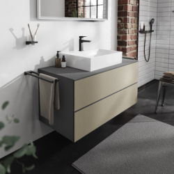Blat 1180/550 z wycięciem na środku pod umywalkę wpuszczaną, szlifowaną Szary Łupek Matowy Xevolos E HANSGROHE 54210760