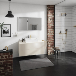 Blat 1180/550 z wycięciem na środku pod umywalkę wpuszczaną, szlifowaną Piaskowy Beż Matowy Xevolos E HANSGROHE 54210780