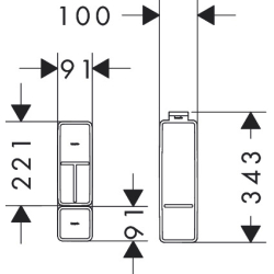 Zestaw pojemników podstawowych 100/345 Czarny Matowy IntraStoris HANSGROHE 54224670