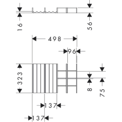 Zestaw organizerów 320 do szafek pod umywalkę 1180/475 i 1180/550 Ciemny Orzech IntraStoris HANSGROHE 54234630