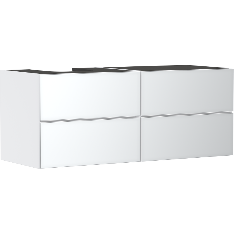 Szafka pod umywalkę wpuszczaną/nablatową po lewej stronie z 4 szufladami 1370/550, Biały Matowy Xevolos E HANSGROHE 54236320