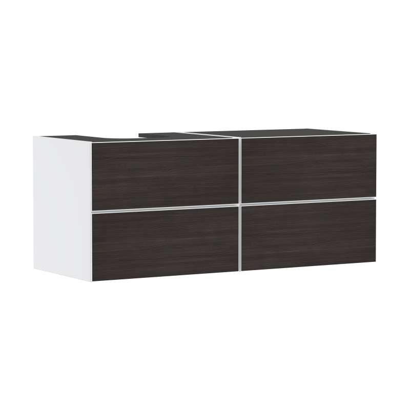 Szafka pod umywalkę wpuszczaną/nablatową po lewej stronie z 4 szufladami 1370/550, Biały Matowy Xevolos E HANSGROHE 54236730