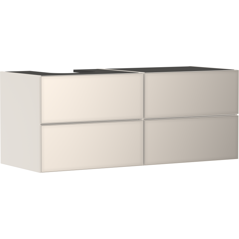 Szafka pod umyw wpuszczaną/nablatową po lewej stronie z 4 szufladami 1370/550, Piaskowy Beż Matowy Xevolos E HANSGROHE 54237790