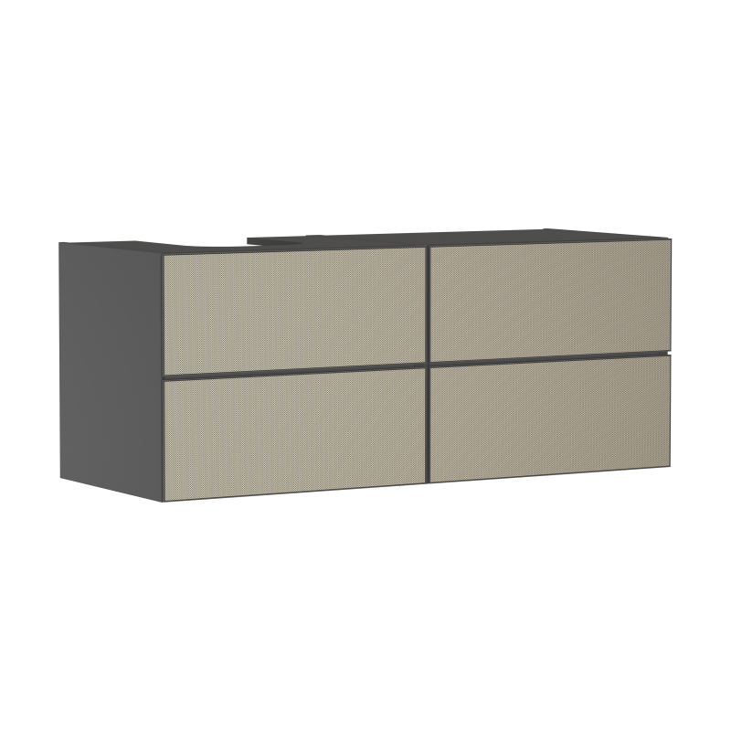 Szafka pod umyw wpuszczaną/nablatową po lewej stronie z 4 szufladami 1370/550, Szary Łupek Matowy Xevolos E HANSGROHE 54238390