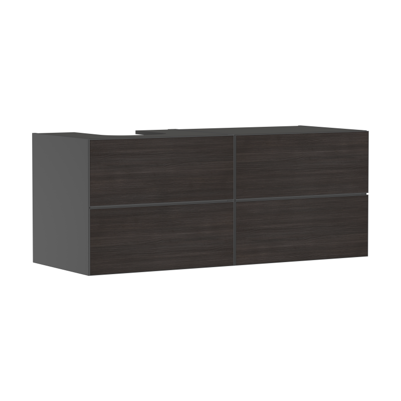 Szafka pod umyw wpuszczaną/nablatową po lewej stronie z 4 szufladami 1370/550, Szary Łupek Matowy Xevolos E HANSGROHE 54238730