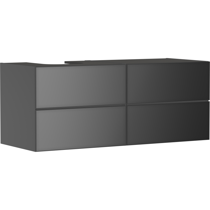 Szafka pod umyw wpuszczaną/nablatową po lewej stronie z 4 szufladami 1370/550, Szary Łupek Matowy Xevolos E HANSGROHE 54238770