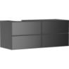 Szafka pod umyw wpuszczaną/nablatową po lewej stronie z 4 szufladami 1370/550, Szary Łupek Matowy Xevolos E HANSGROHE 54238770