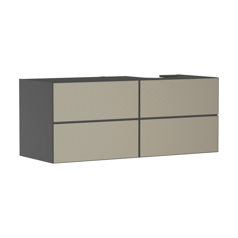 Szafka pod umyw wpuszczaną/nablatową po prawej stronie z 4 szufladami 1370/550, Szary Łupek Matowy Xevolos E HANSGROHE 54241390