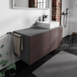 Szafka pod umyw wpuszczaną/nablatową po prawej stronie z 4 szufladami 1370/550, Szary Łupek Matowy Xevolos E HANSGROHE 54241730