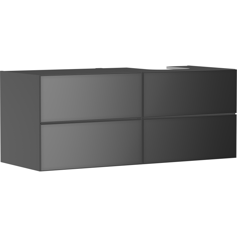 Szafka pod umyw wpuszczaną/nablatową po prawej stronie z 4 szufladami 1370/550, Szary Łupek Matowy Xevolos E HANSGROHE 54241770