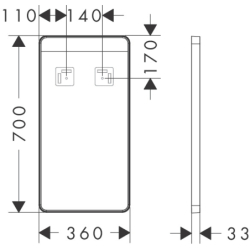 Lustro z górnym oświetleniem LED 360/30, włącznik ścienny Czarny Matowy Xarita Lite Q HANSGROHE 54955670