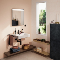 Lustro z górnym oświetleniem LED 600/30, włącznik ścienny Czarny Matowy Xarita Lite Q HANSGROHE 54957670