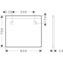 Lustro z górnym oświetleniem LED 800/30, włącznik ścienny Biały Matowy Xarita Lite Q HANSGROHE 54958700