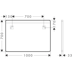 Lustro z górnym oświetleniem LED 1000/30, włącznik ścienny Czarny Matowy Xarita Lite Q HANSGROHE 54959670