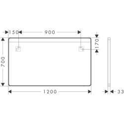 Lustro z górnym oświetleniem LED 1200/30, włącznik ścienny Biały Matowy Xarita Lite Q HANSGROHE 54960700