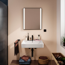 Lustro z bocznym oświetleniem LED 600/30, włącznik ścienny Czarny Matowy Xarita Lite Q HANSGROHE 54962670