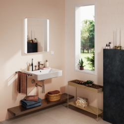 Lustro z bocznym oświetleniem LED 600/30, włącznik ścienny Biały Matowy Xarita Lite Q HANSGROHE 54962700