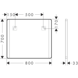 Lustro z bocznym oświetleniem LED 800/30, włącznik ścienny Czarny Matowy Xarita Lite Q HANSGROHE 54963670