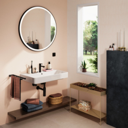 Lustro oświetleniem LED 900/30, włącznik ścienny Czarny Matowy Xarita Lite S HANSGROHE 54967670