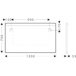 Lustro z górnym oświetleniem LED 1200/30, czujnik IR Czarny Matowy Xarita Lite Q HANSGROHE 54973670