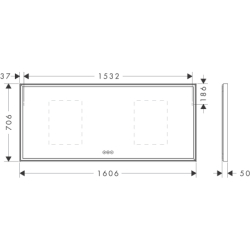 Lustro z oświetleniem LED 1600/50, pojemnościowy sensor dotykowy Biały Matowy Xarita E HANSGROHE 54983700