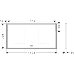 Lustro z oświetleniem LED 1400/50, pojemnościowy sensor dotykowy Biały Matowy Xarita E HANSGROHE 54984700