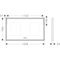Lustro z oświetleniem LED 1200/50, pojemnościowy sensor dotykowy Biały Matowy Xarita E HANSGROHE 54985700