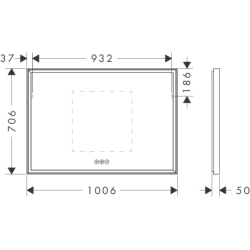 Lustro z oświetleniem LED 1000/50, pojemnościowy sensor dotykowy Biały Matowy Xarita E HANSGROHE 54986700