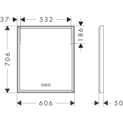 Lustro z oświetleniem LED 600/50, pojemnościowy sensor dotykowy Biały Matowy Xarita E HANSGROHE 54988700