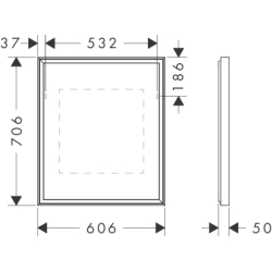 Lustro z oświetleniem LED 600/50, czujnik IR Biały Matowy Xarita E HANSGROHE 54997700