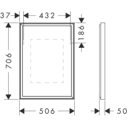 Lustro z oświetleniem LED 500/50, czujnik IR Biały Matowy Xarita E HANSGROHE 54998700