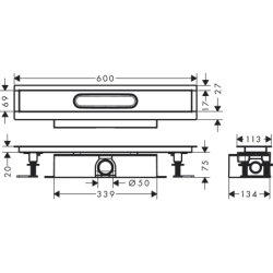 Kompletny zestaw do odpływów liniowych 600, standardowy uBox universal HANSGROHE 56022180