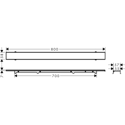 Element zewnętrzny odpływu liniowego 700 z możliwością przycięcia i do wyłożenia płytkami RainDrain Rock HANSGROHE 56030000